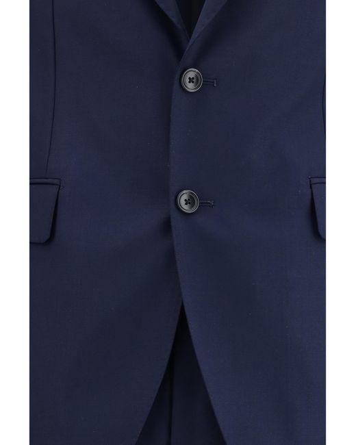 Tagliatore Blue Single-Breasted Virgin Wool Suit Fleece Suits for men
