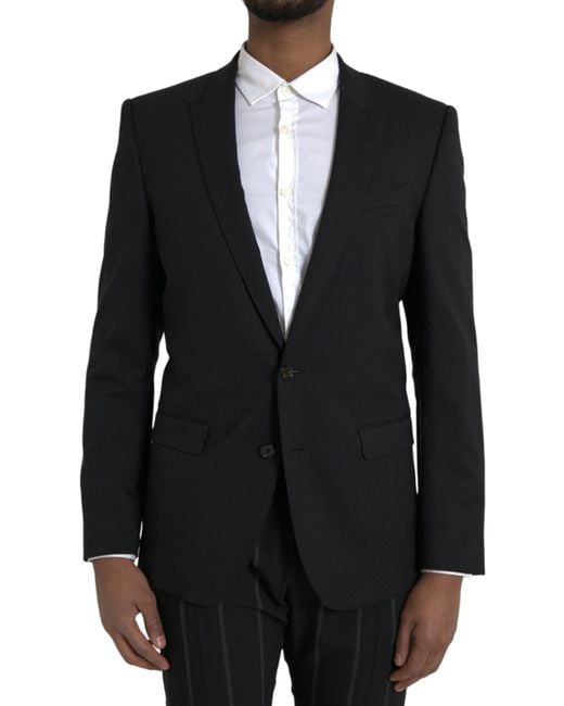 Dolce & Gabbana Black Martini Slim Fit Jacket Coat Blazer for men
