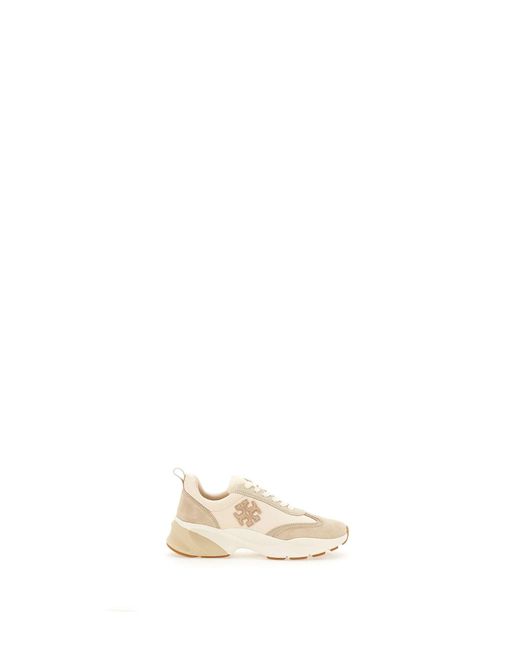 Tory Burch Good Luck Trainer Sneakers Leather in Beige (White) | Lyst