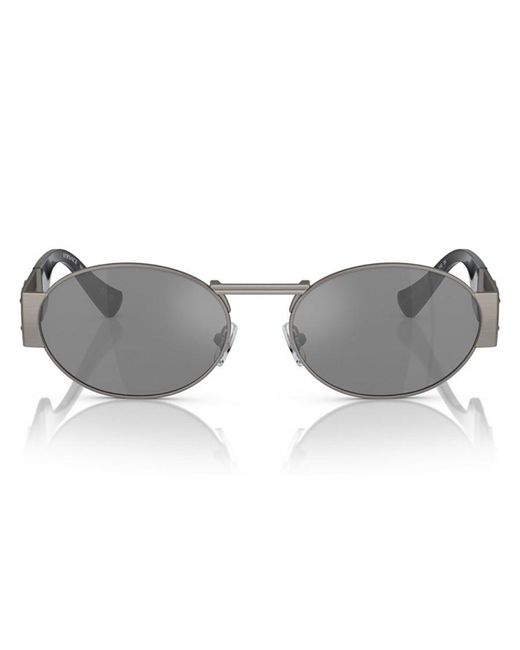 Versace Gray Sunglasses Oval Full Rim, Frame And Mirror Lens Ve2264100230 for men