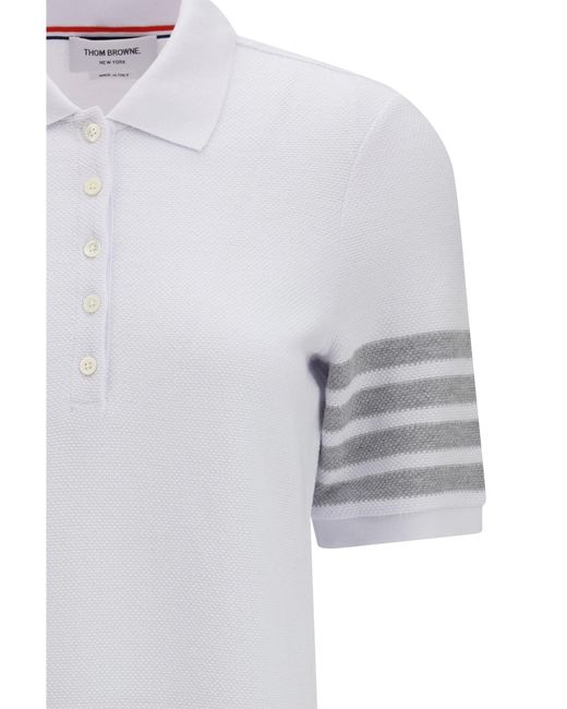 Thom Browne White Piqué Polo Dress Cotton