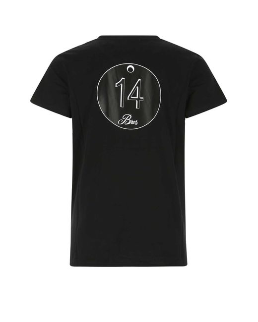 14 Bros Black Cotton T-shirt for men