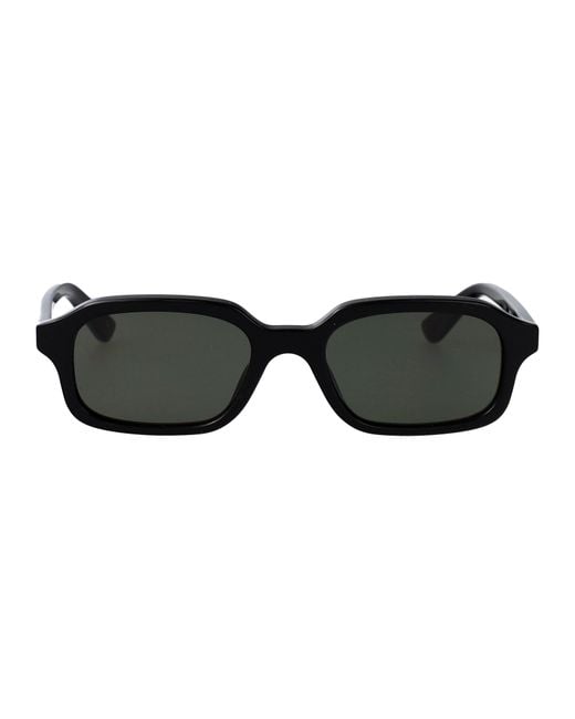 McQueen Black Acetate Sunglasses for men