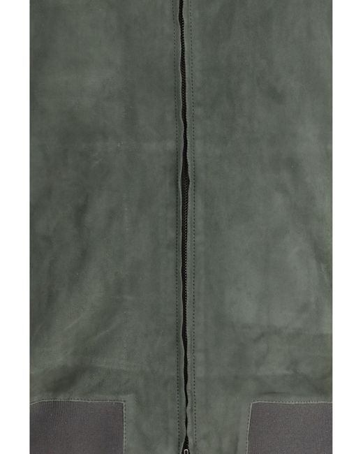 Salvatore Santoro Green Jacket Suede Calf Leather Padded & Down for men
