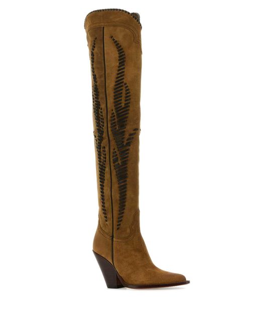 Sonora Boots Brown Suede Hermosa Twist Over-The-Knee Boots