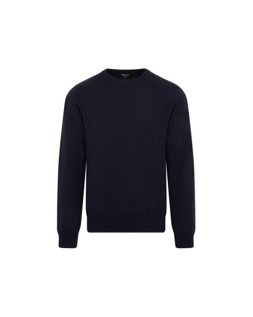 Giorgio Armani Blue Crewneck Long-Sleeved Sweatshirt for men