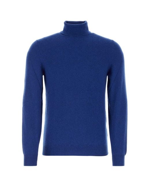 Fedeli Blue Cashmere Sweater for men