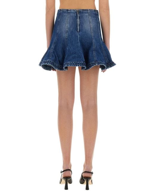 MSGM Blue Skirt Cotton