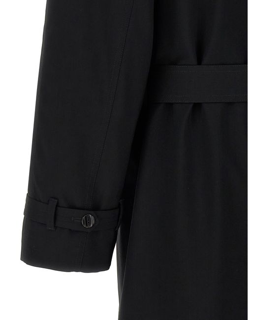 Fendi Black Wool Trench Coat for men