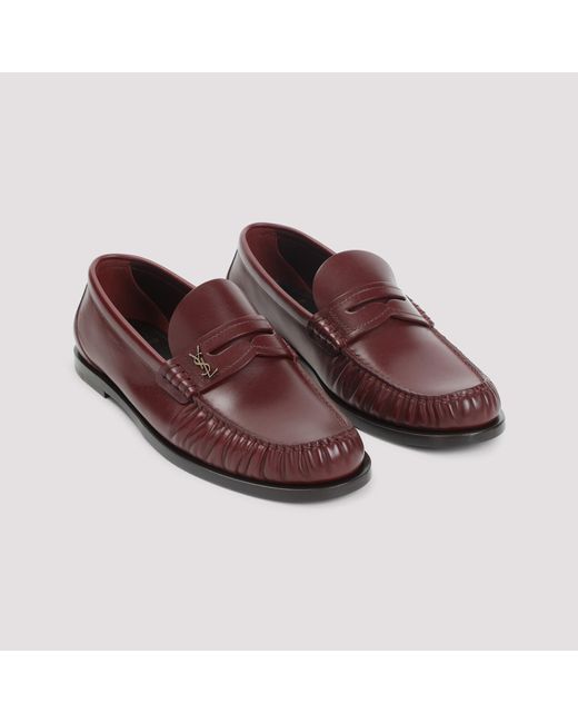 Saint Laurent Red Leather Loafers