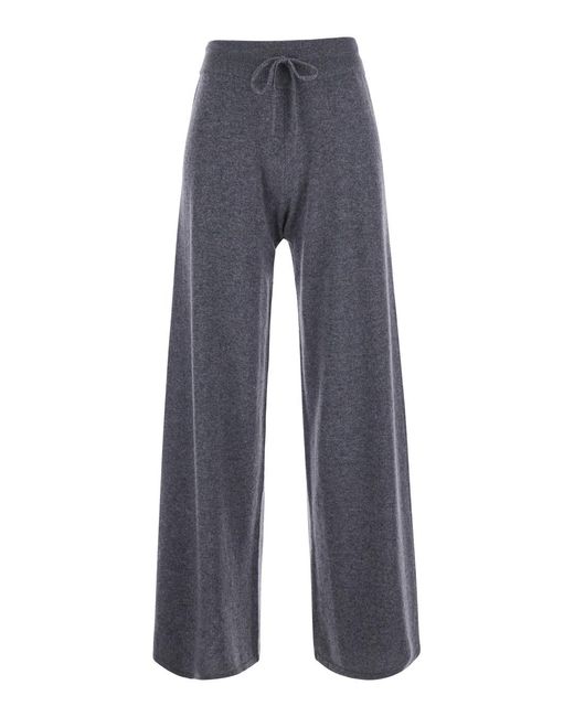 Lisa Yang Blue Trousers Sofi Cashmere Knitted