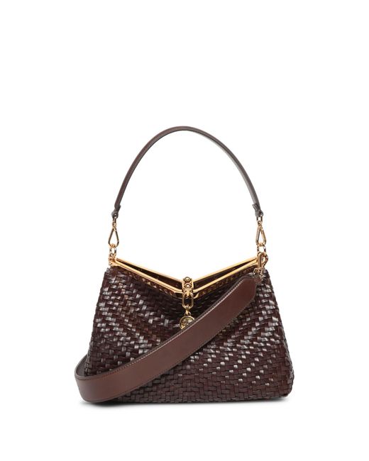 Etro Brown Woven Vela Handbag