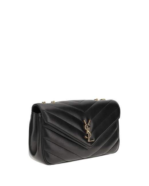 Saint Laurent Black Loulou Shoulder Bag Lambskin