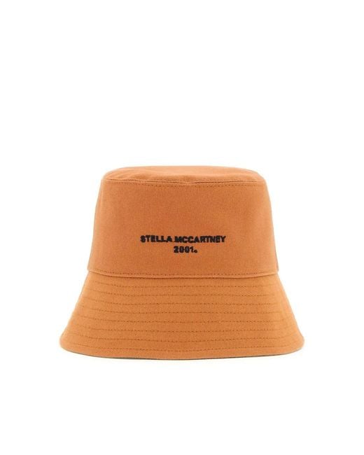 Stella McCartney Orange Eco Cotton Logo Bucket Hat