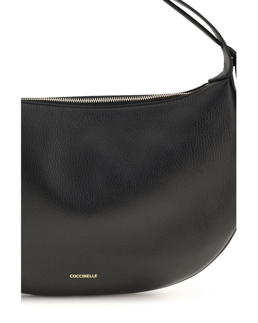 Coccinelle Black Thess Shoulder Bag Calf Leather Bos Taurus