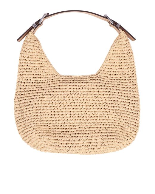 Michael Kors Natural Sm Hobo Shldr Polypropylene Cross Bag