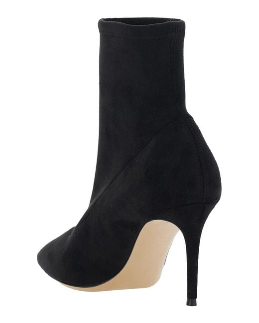 Casadei Black Ankle Boots Julia Camel Stretch Leather