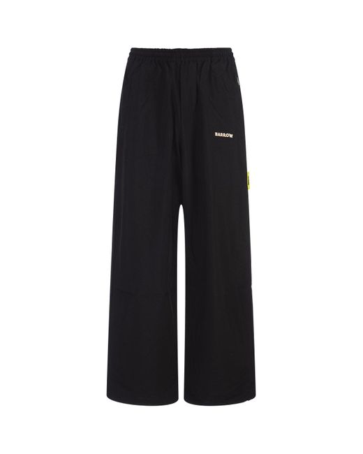 Barrow Black Wide-leg Track Pants With Logo for men