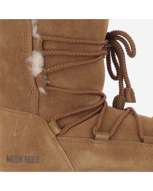 Moon Boot Brown Ankle Boots Leather And Shearling