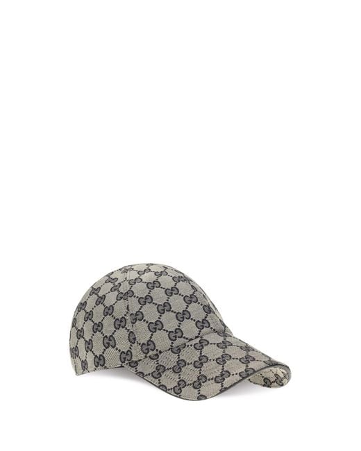 Gucci Gray Gg Cotton Canvas Baseball Hat