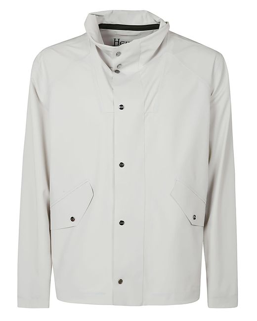 Herno Gray Classic Side Pockets Buttoned Jacket for men
