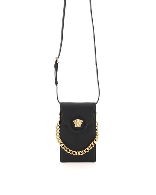 Versace Black 'la Medusa' Phone Holder Mini Bag