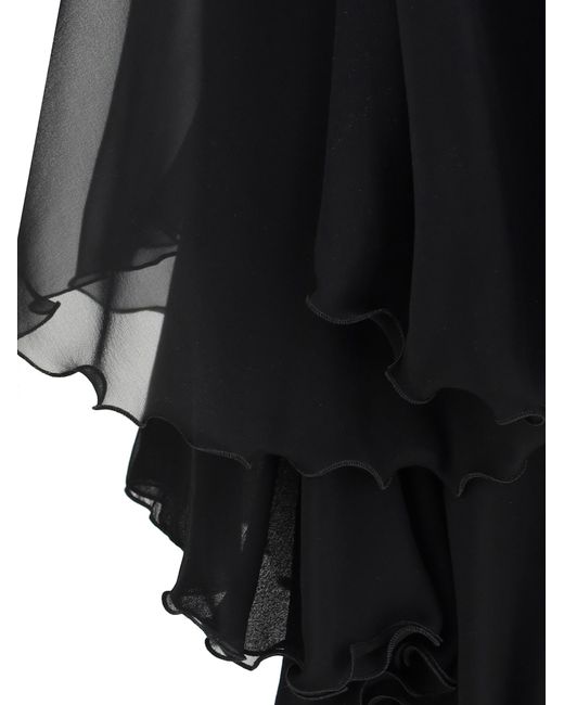 Saint Laurent Black Silk Crepe Playsuit