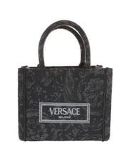 Versace Black Extra Small Athena Shopping Bag Canvas