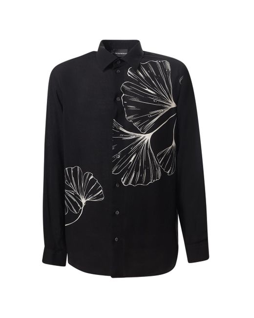 Emporio Armani Black Shirt With Print for men