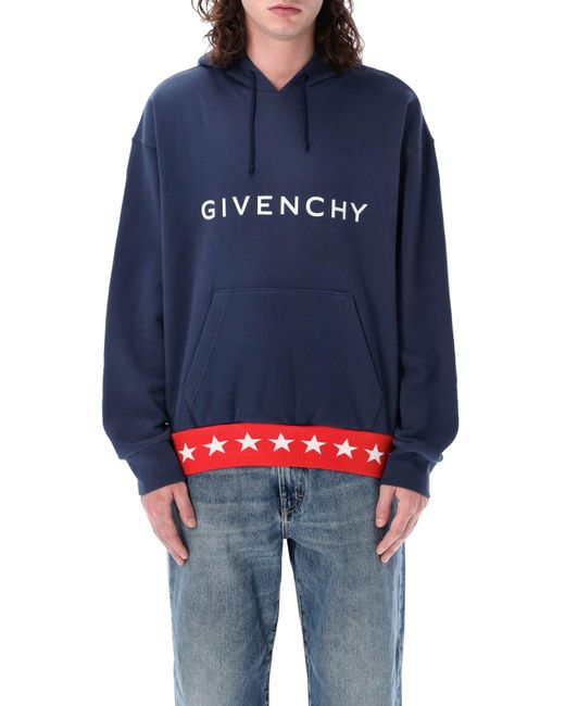 Givenchy Blue Boxy Fit Hoodie With Pocket for men