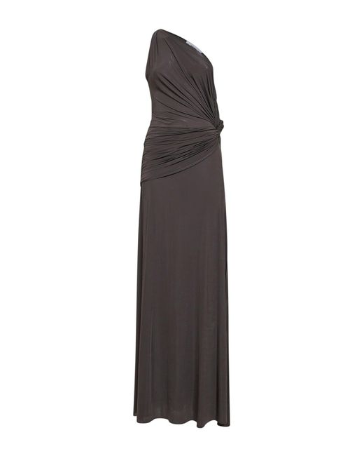 Alex Perry Gray Dress Twisted One-Shoulder Viscose