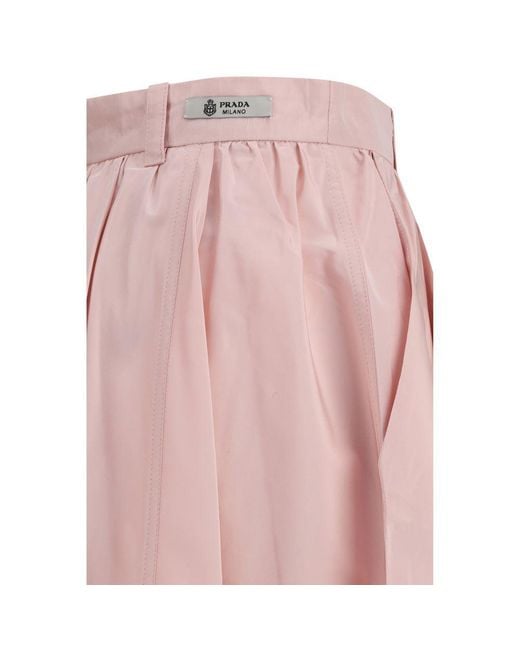 Prada Pink Multicolor Silk Long Skirt