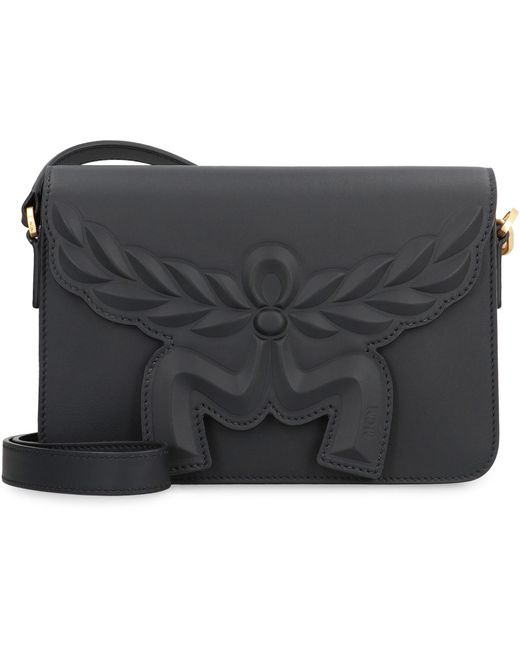 MCM Gray Mini Leather Crossbody Handbag