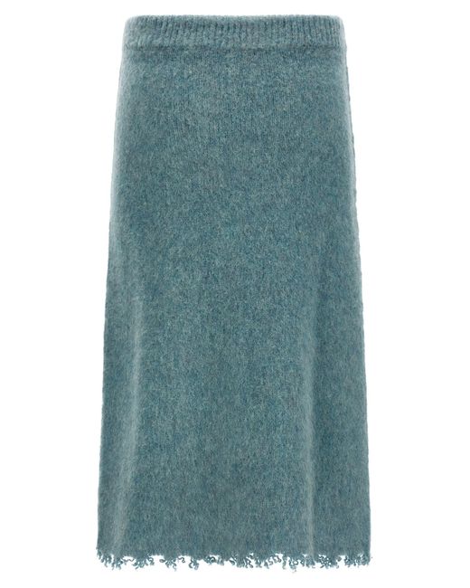 Jil Sander Blue Wool Knit Skirt