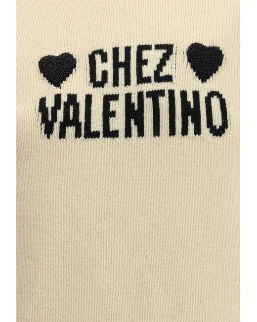 Valentino White Chez Wool Sweater