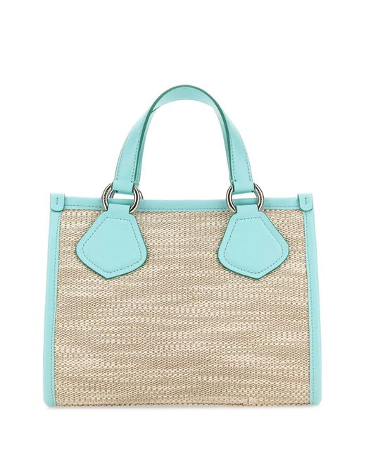 Lancel Blue Canvas Summer Shopping Bag