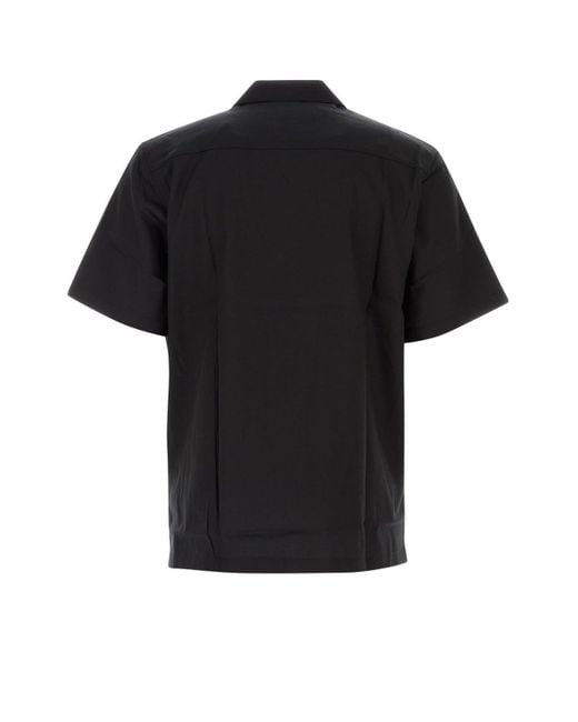 Carhartt Logo Embroidered Short-sleeved Shirt In Black For Men 