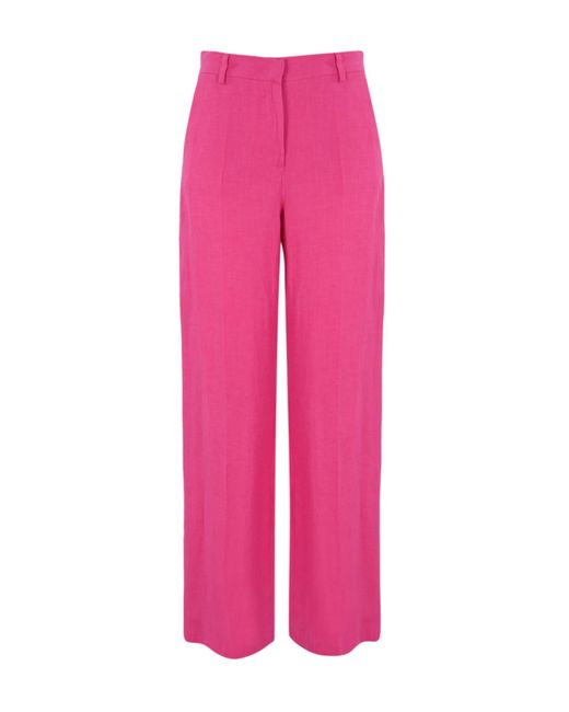 Weekend by Maxmara Pink Malizia Linen Canvas Trousers