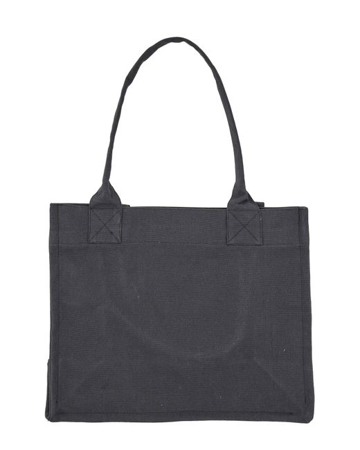 Ganni Large Tote Bag With Logo in Black | Lyst