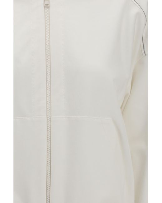 Brunello Cucinelli White Cotton Hoodie Cotton; Elastane Sweatshirts