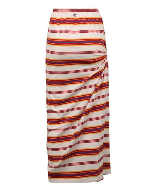 Rabanne Red Midi Skirt Cotton