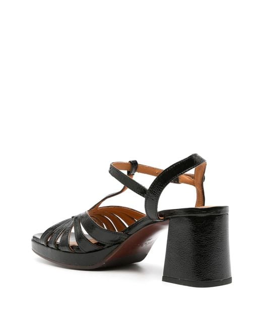 Chie Mihara Black 70mm Galta Leather Sandals
