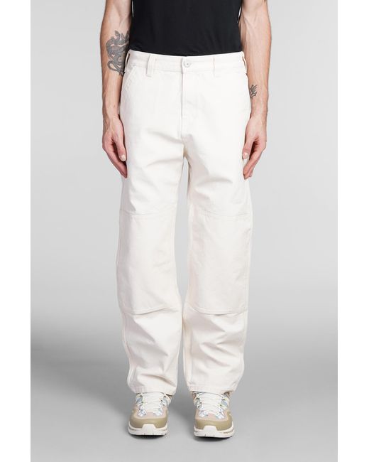 Stone Island White Jeans In Beige Cotton for men
