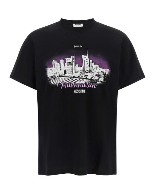 Moschino Black Cotton T-Shirt for men