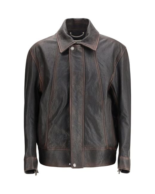 Golden Goose Deluxe Brand Black Nappa Leather Bomber Jacket for men