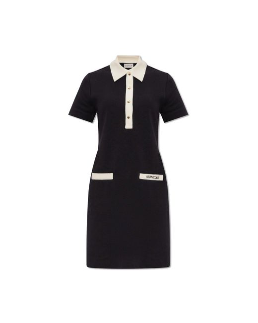 Moncler Black Polo Shirt Dress
