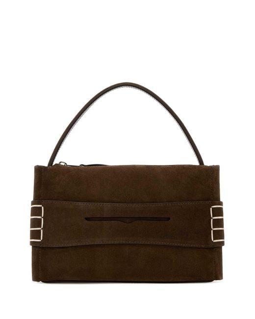 J.W. Anderson Brown Suede Small Loafer Handbag