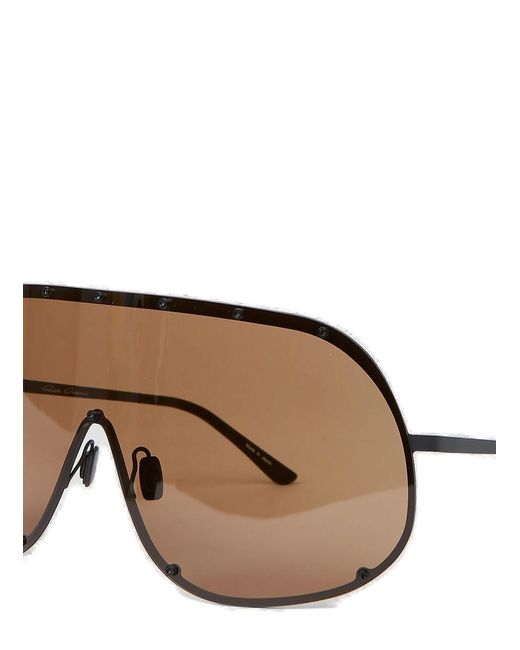 Rick Owens Gray Shield Frame Sunglasses