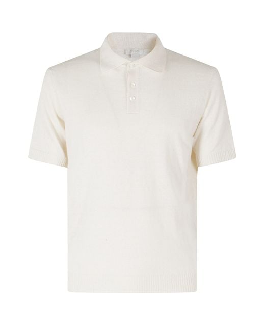 Seventy White Polo Mm Lino Cotone for men