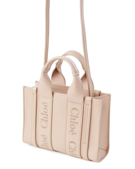 Chloé Pink Cement Woody Mini Tote Bag